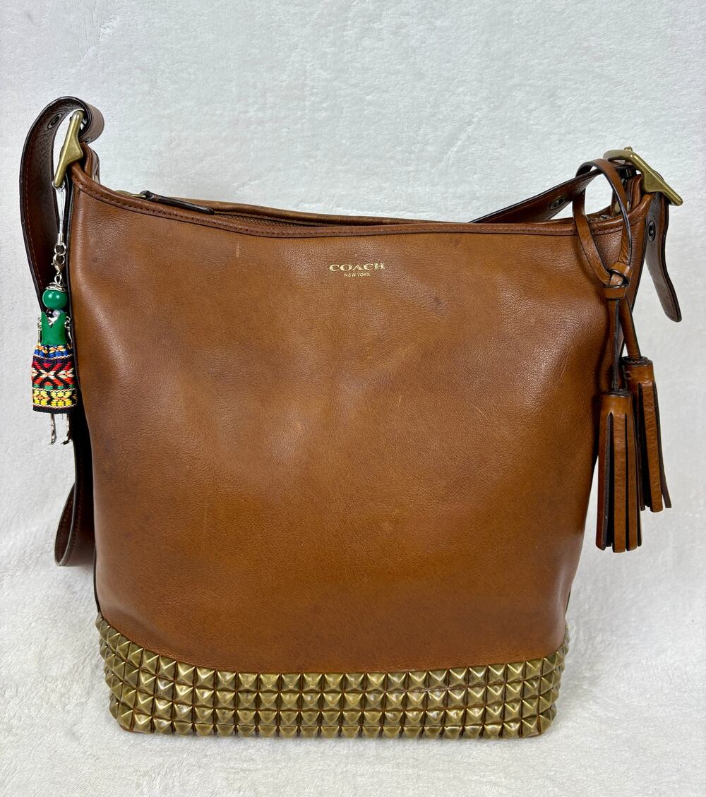 Coach Legacy Studded Duffle in Saddle Glovetanned Leather
